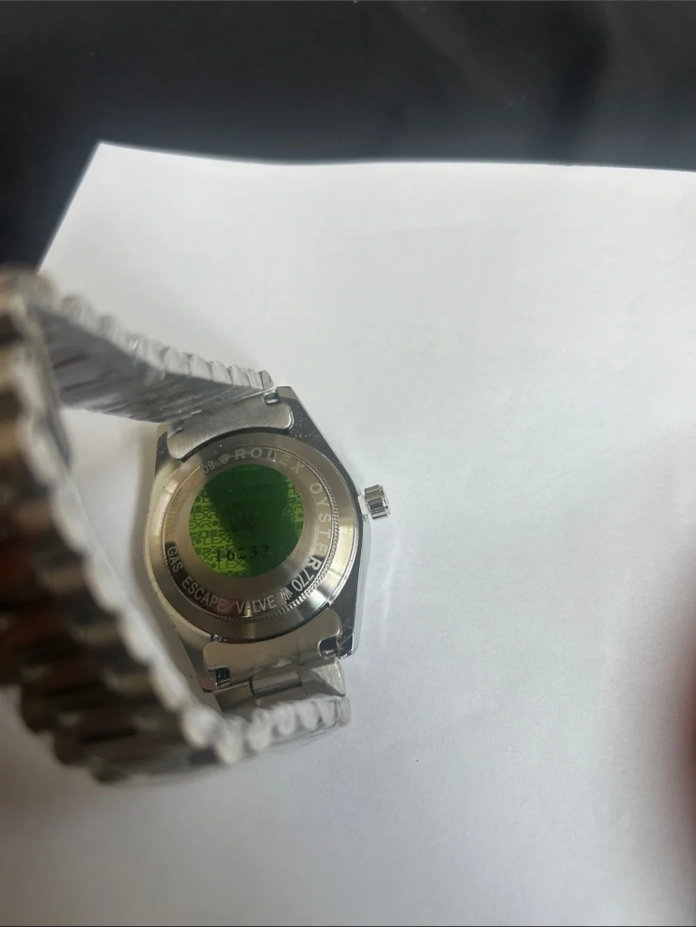 Rolex Black Dial Stainless Steel Watch with Diamond Hour Markers